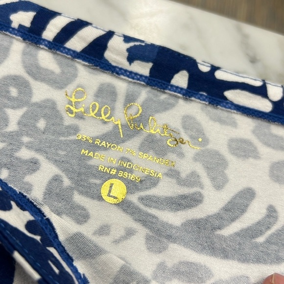 Lilly Pulitzer Sophie Dress in Indigo Homeslice Print size Large Navy White UP50 - Picture 9 of 11